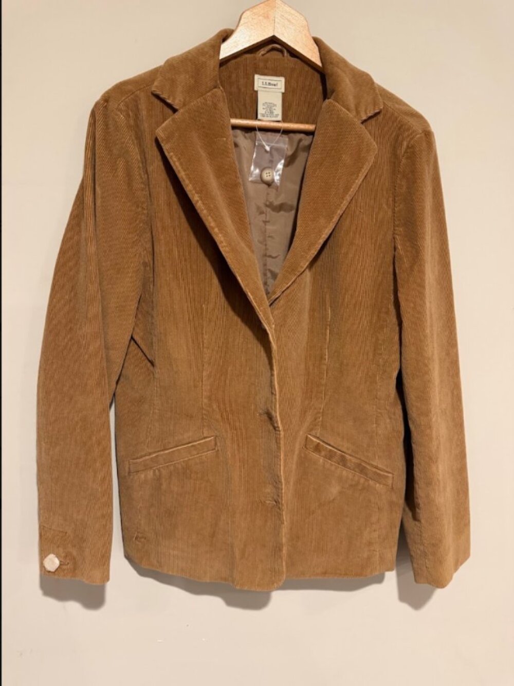 L.L. Bean Tan Corduroy Blazer Jacket